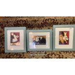 *THREE FRAMED AND GLAZED PRINTS BY JENNIFER GARANT, 12 X 17CM / LOCATED AT VICTORIA ANTIQUES,