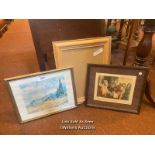 *TWO FRAMED AND GLAZED PRINTS, ONE IS A VAN GOGH, THE OTHER IS A RELIGIOUS SCENE, TOGETHER WITH A