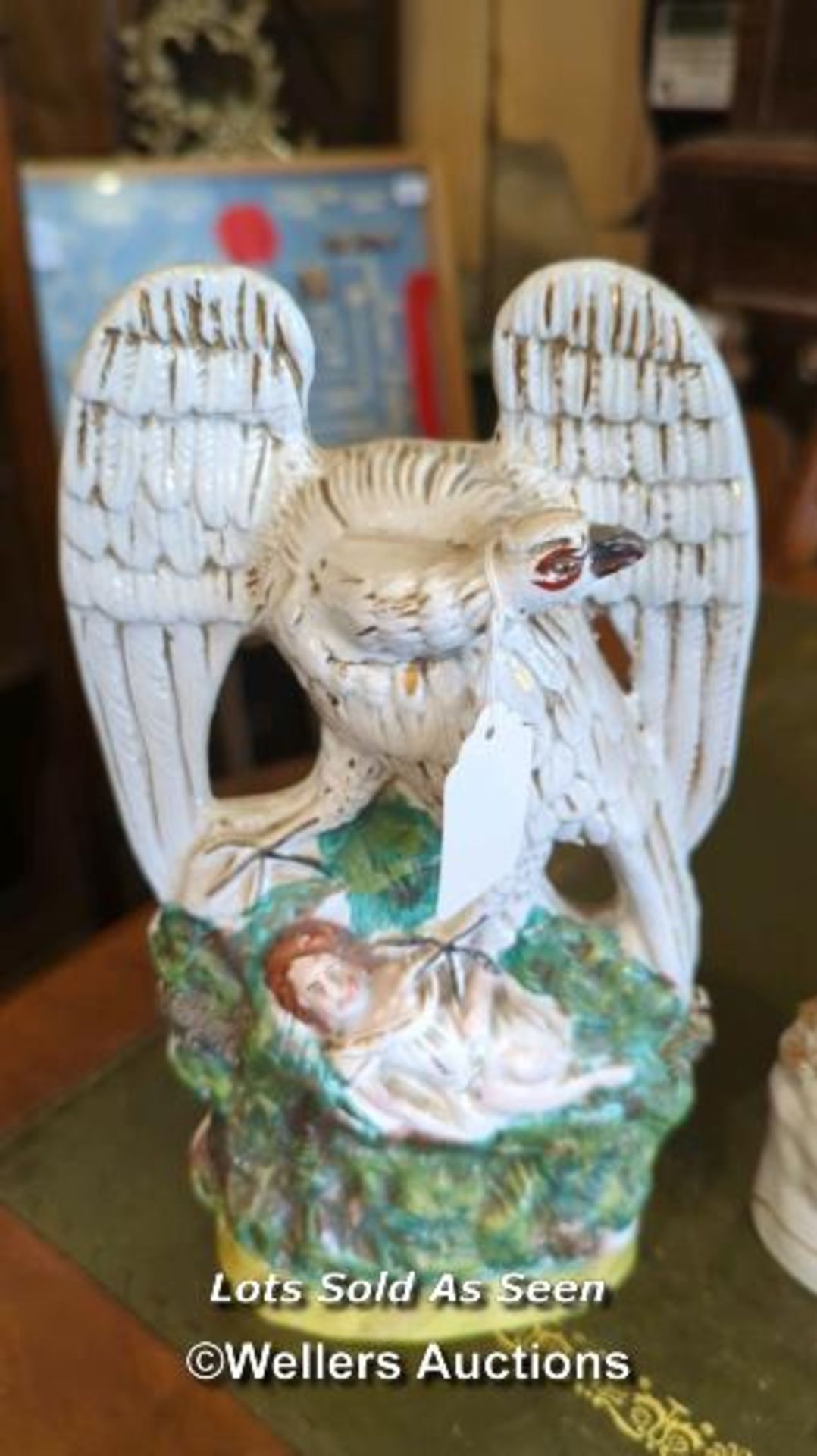 *TWO STAFFORDSHIRE FIGURES INCLUDING EAGLE AND CHILD / LOCATED AT VICTORIA ANTIQUES, WADEBRIDGE, - Image 2 of 3