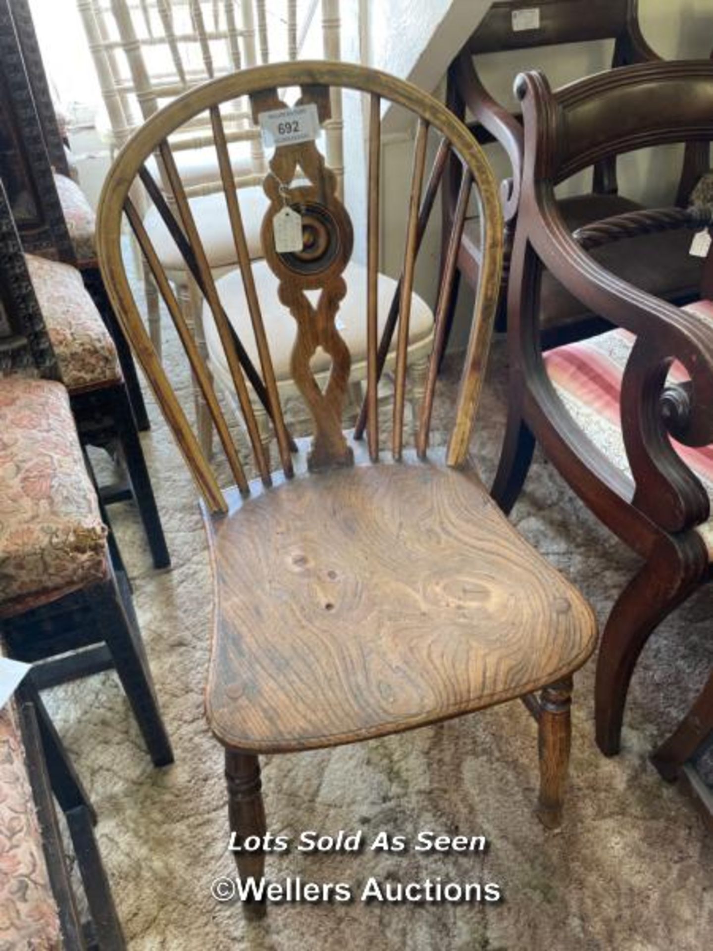 *EARLY 19TH CENTURY ELM CHAIR / LOCATED AT VICTORIA ANTIQUES, WADEBRIDGE, PL27 7DD