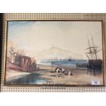 *FRAMED PRINT DEPICTING A BEACH SCENE OF SCARBOROUGH TOWN AND CASTLE, 77 X 53CM / LOCATED AT