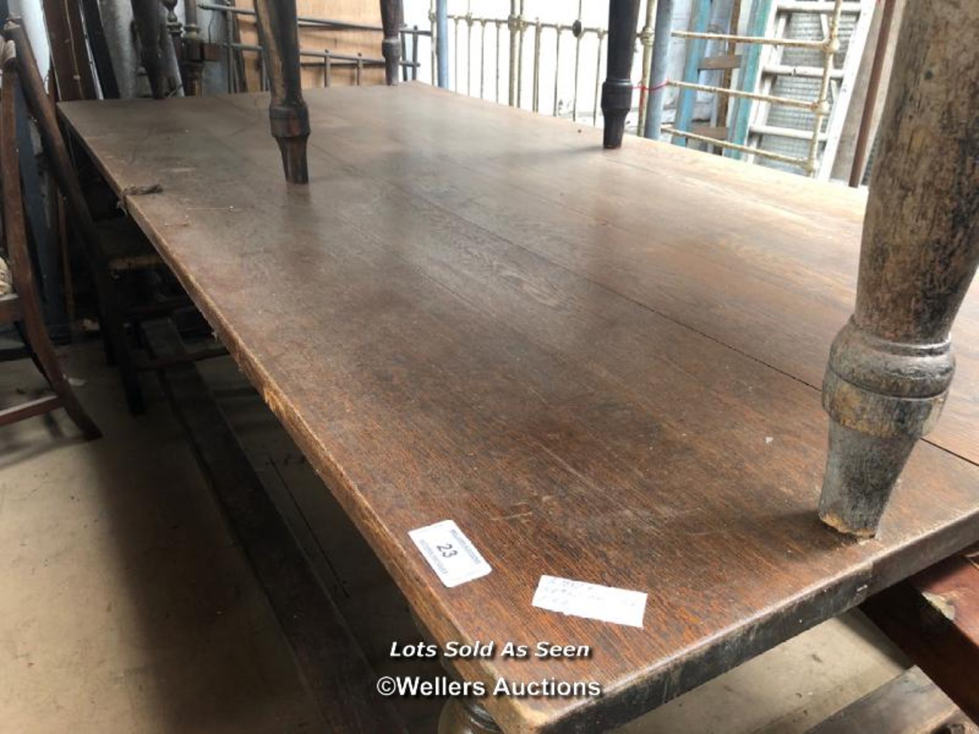 LARGE REFECTORY TABLE, 102 X 47 X 29.5 INCHES / LOCATED AT VICTORIA ANTIQUES, WADEBRIDGE, PL27 7DD - Image 2 of 3