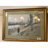 *FRAMED AND GLAZED PRINT OF A RIVERSIDE BY JAMES PATTERSON, 86 X 63.5CM / LOCATED AT VICTORIA