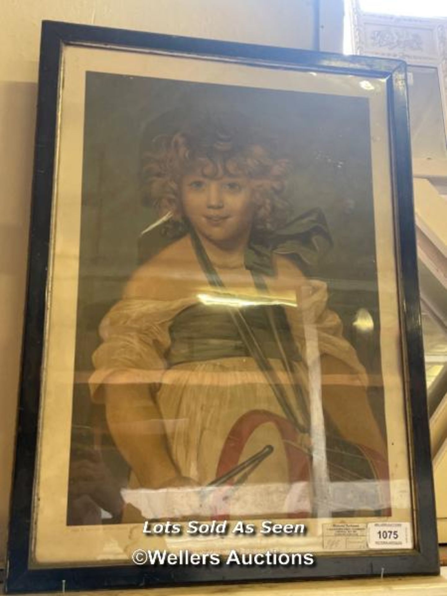 *FRAMED AND GLAZED PRINT CALLED 'THE LITTLE MISCHIEF', 58 X 73CM / LOCATED AT VICTORIA ANTIQUES,