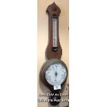 *WALNUT ANEROID BAROMETER / LOCATED AT VICTORIA ANTIQUES, WADEBRIDGE, PL27 7DD