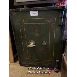 *SAMUEL WITHERS & CO. SAFE, LOCKED, 45.5 X 43 X 61CM / LOCATED AT VICTORIA ANTIQUES, WADEBRIDGE,