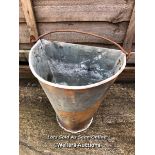 *GALVANISED HALF WALL PLANTER WITH HANDLE, 30CM (H) X 30CM (W) / COLLECTION LOCATION: WELLERS