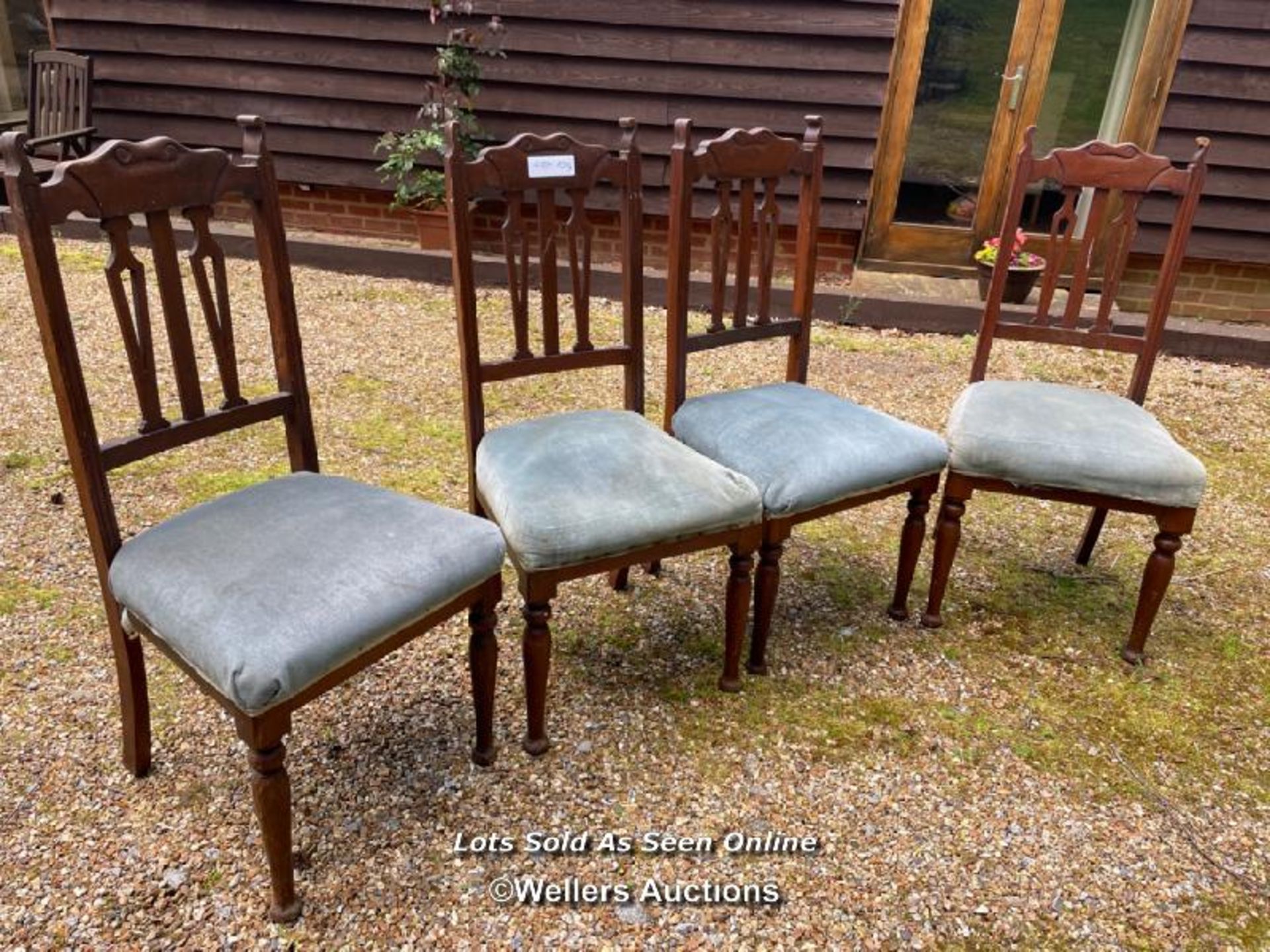 SET OF FOUR DINING CHAIRS / COLLECTION LOCATION: WOKING (GU24), FULL ADDRESS AND VENDOR CONTACT