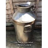 *LARGE GALVANISED MILK CHURN, 64CM (H) / COLLECTION LOCATION: WELLERS AUCTIONS (GU1 4SJ)