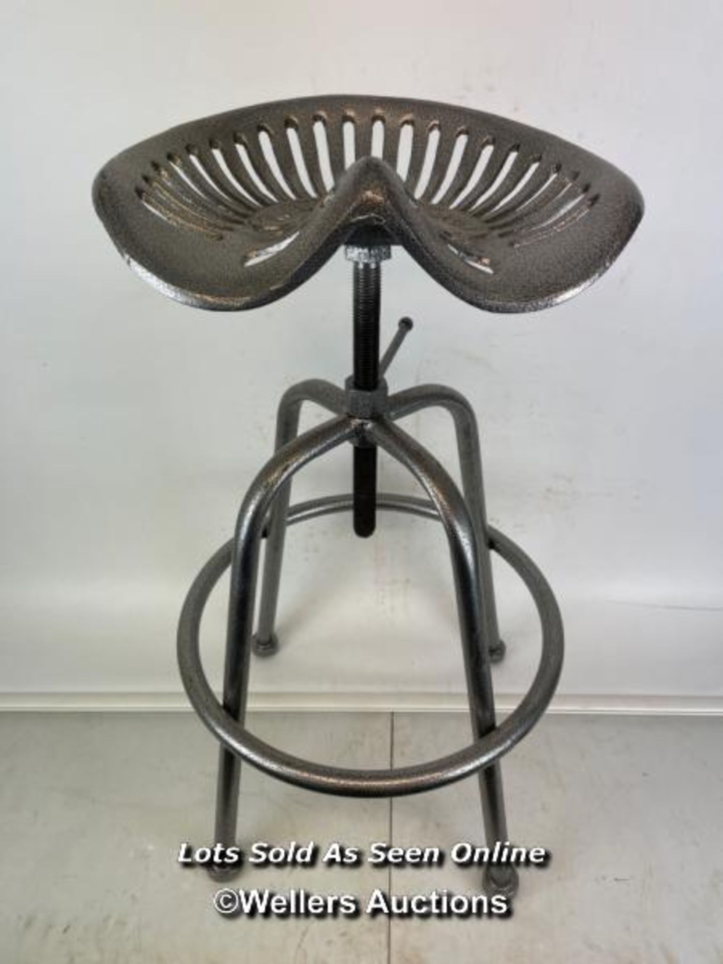 *TRACTOR STOOL, 81CM (H) / COLLECTION LOCATION: WELLERS AUCTIONS (GU1 4SJ)