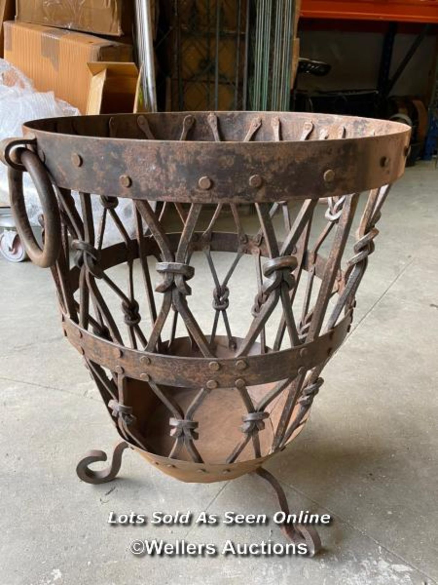 *WROUGHT IRON LOG STORE / COLLECTION LOCATION: WELLERS AUCTIONS (GU1 4SJ)