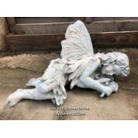 *CAST IRON SLEEPING FAIRY, 22CM (H) X 40CM (L) / COLLECTION LOCATION: WELLERS AUCTIONS (GU1 4SJ)