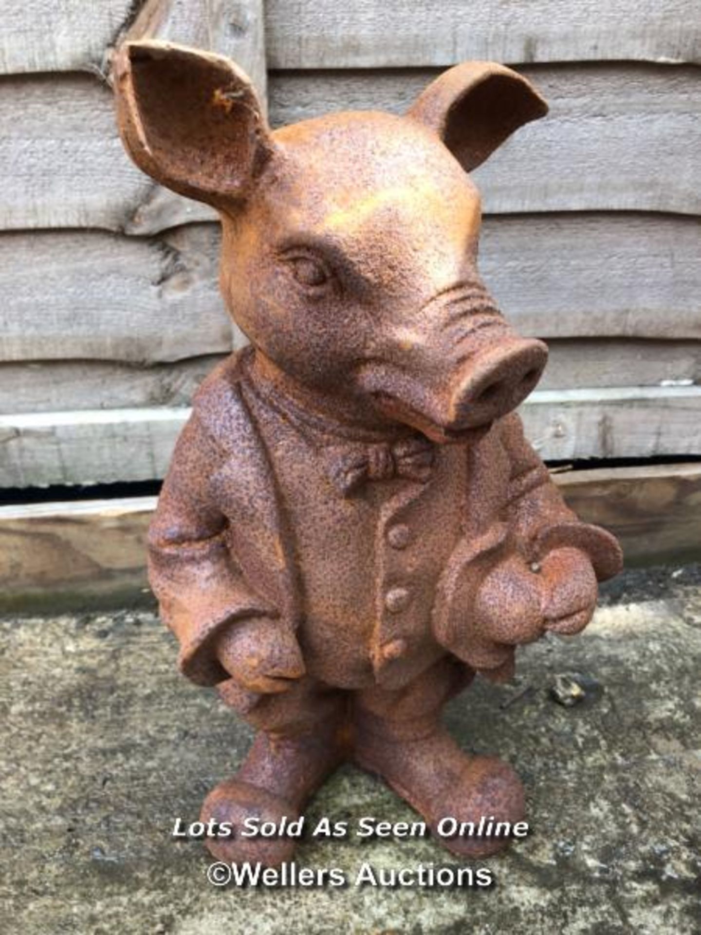 *CAST IRON MR. PIG, 44CM (H) / COLLECTION LOCATION: WELLERS AUCTIONS (GU1 4SJ)