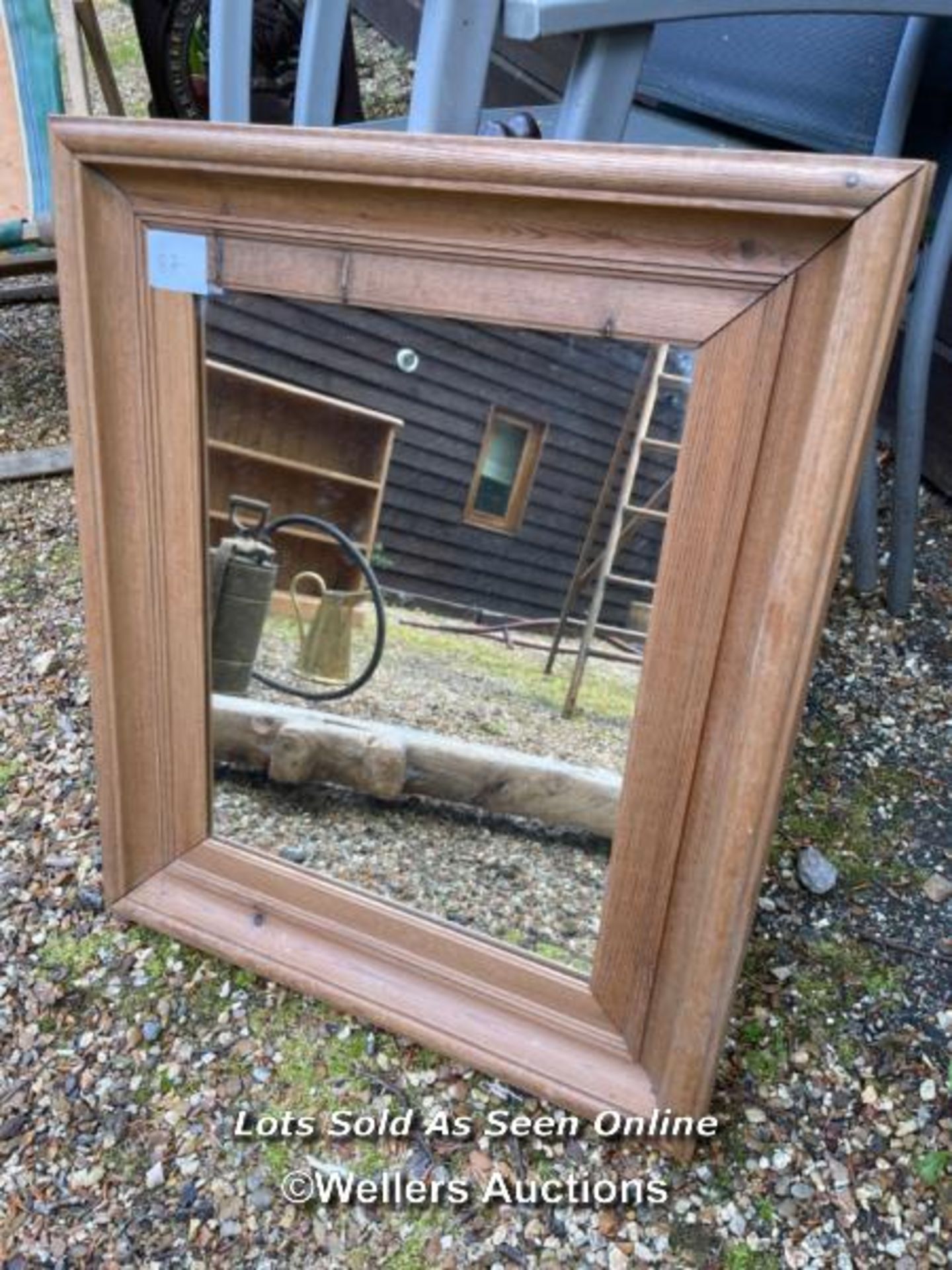 FRAMED MIRROR, 66CM (H) X 53CM (W) / COLLECTION LOCATION: WOKING (GU24), FULL ADDRESS AND VENDOR