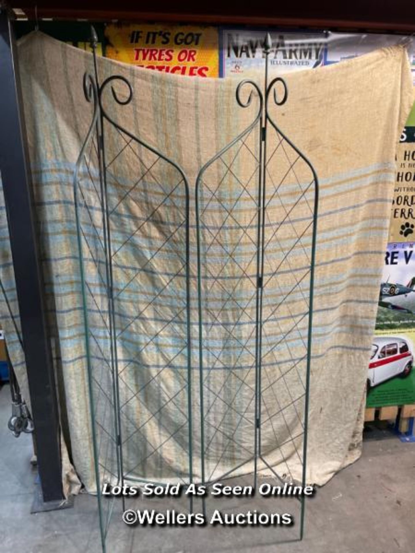 *PAIR BI-FOLD LATTICE SPIRES, 205CM (H) / COLLECTION LOCATION: WELLERS AUCTIONS (GU1 4SJ)