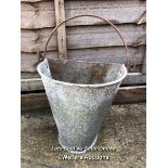 *GALVANISED HALF WALL PLANTER WITH HANDLE, 30CM (H) X 30CM (W) / COLLECTION LOCATION: WELLERS