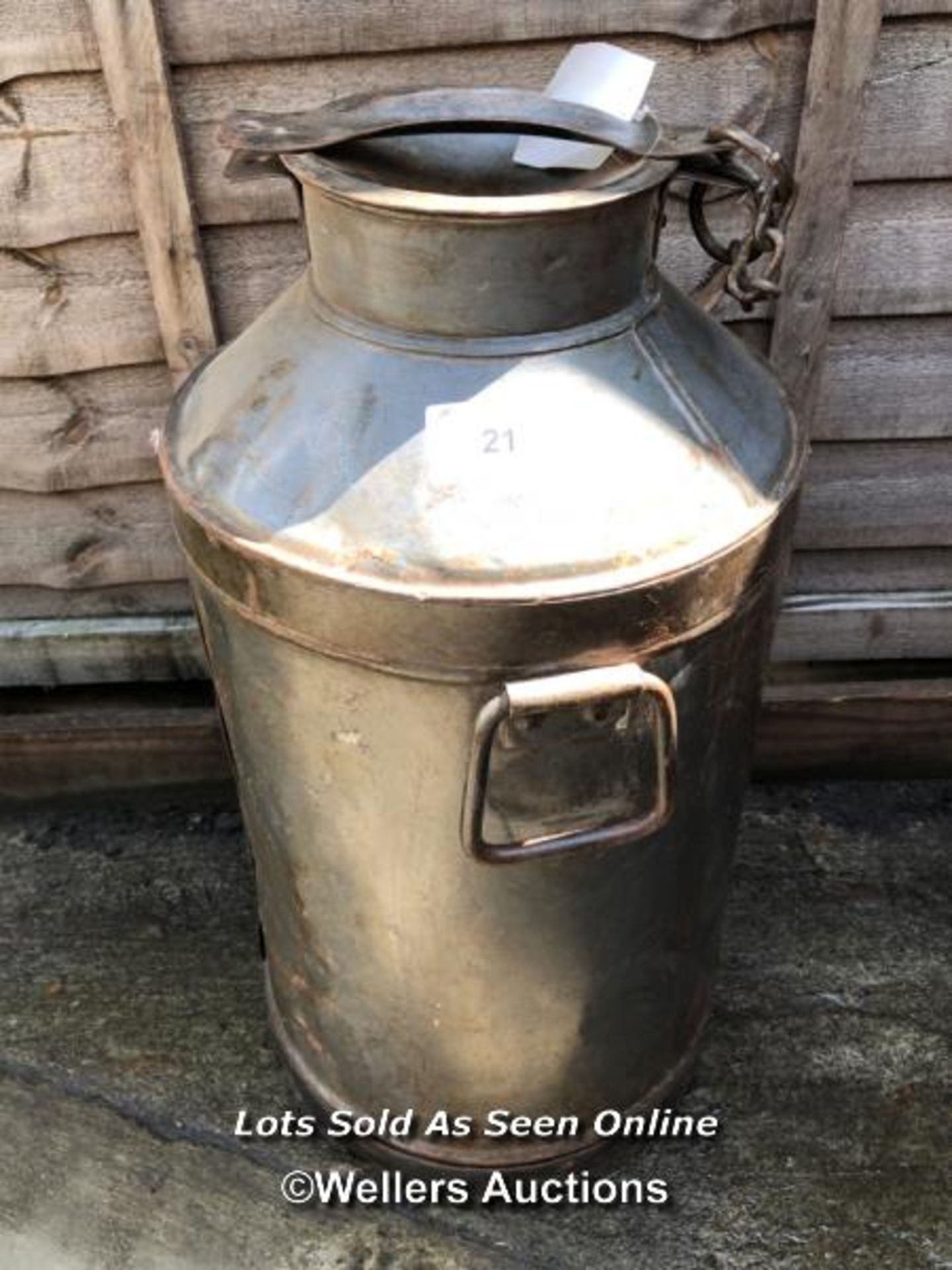 *LARGE GALVANISED MILK CHURN, 64CM (H) / COLLECTION LOCATION: WELLERS AUCTIONS (GU1 4SJ) - Image 2 of 2