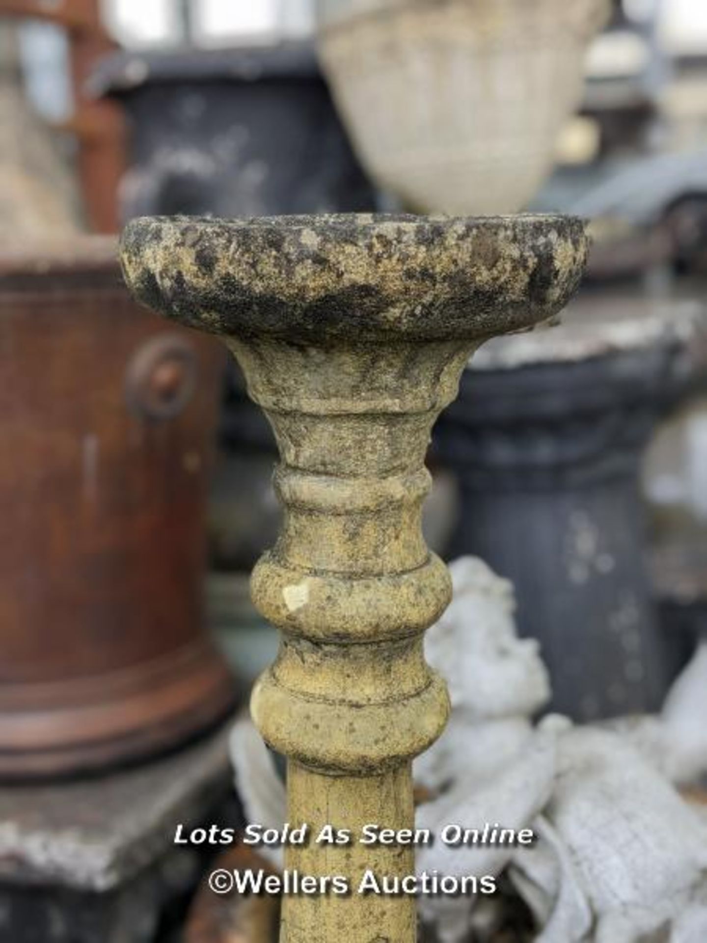 *RECONSTITUTED STONE CANDLESTICK, 126CM (H), TOP: 22CM X 22CM, BASE: 23CM X 23CM / COLLECTION - Image 4 of 4