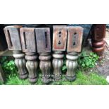 5X FLUTED TULIP VICTORIAN MAHOGANY SNOOKER TABLE LEGS, 75.5CM (H) / COLLECTION LOCATION: WEST