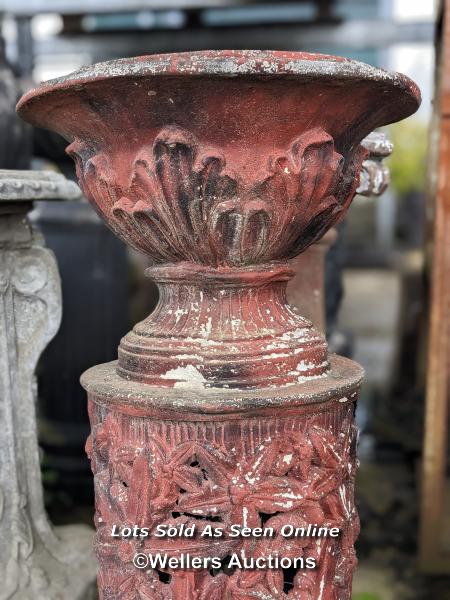 *TALL STEM VASE, IN FIBER STONE, RED, 93CM (H), BOWL: 46CM (DIA) X BASE: 36CM X 36CM / COLLECTION - Image 3 of 3