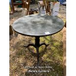 CIRCULAR TABLE ON TRIPOD BASE, 71.5CM (DIA) X 67CM (H) / COLLECTION LOCATION: WOKING (GU24), FULL