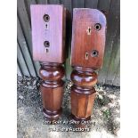 2X OCTAGONAL VICTORIAN MAHOGANY SNOOKER TABLE LEGS, 78CM (H) / COLLECTION LOCATION: WEST BYFLEET (