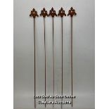 *5X GOTHIC FLEUR DE LILE PLANT STAKES, 106CM (H) / COLLECTION LOCATION: WELLERS AUCTIONS (GU1 4SJ)