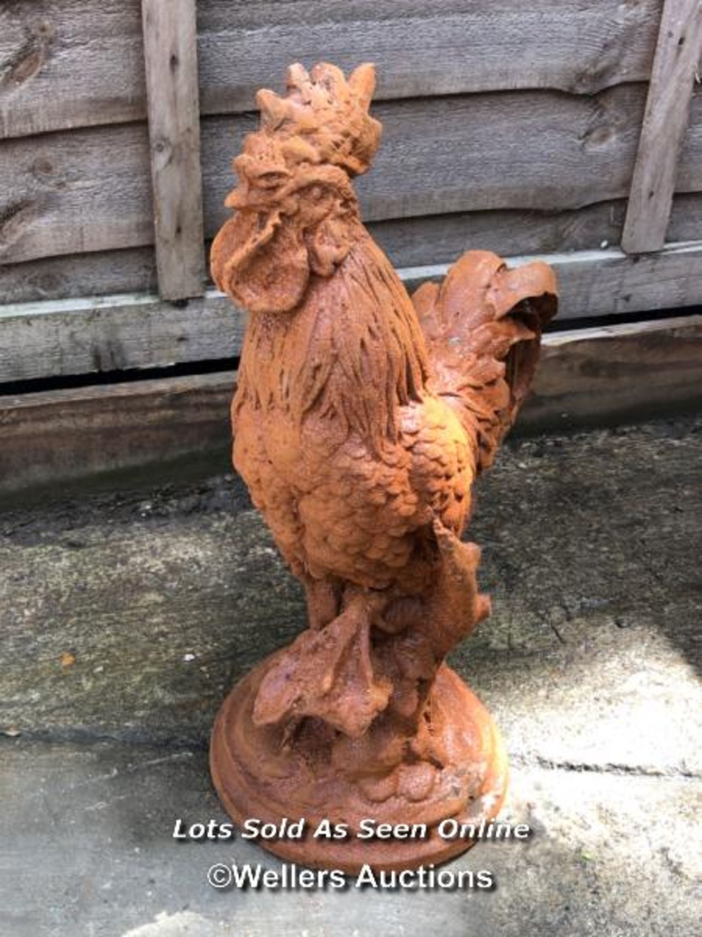 *CAST IRON COCKERAL, 44CM (H) X 34CM (D) / COLLECTION LOCATION: WELLERS AUCTIONS (GU1 4SJ)