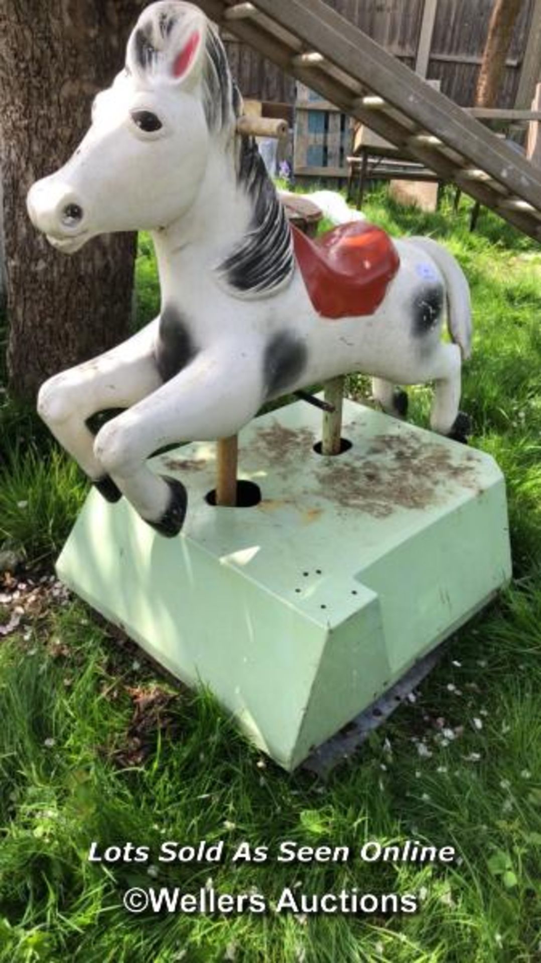 VINTAGE ELECTRIC RIDE ON HORSE, C. 1950 / COLLECTION LOCATION: WEST BYFLEET (KT14), FULL ADDRESS AND