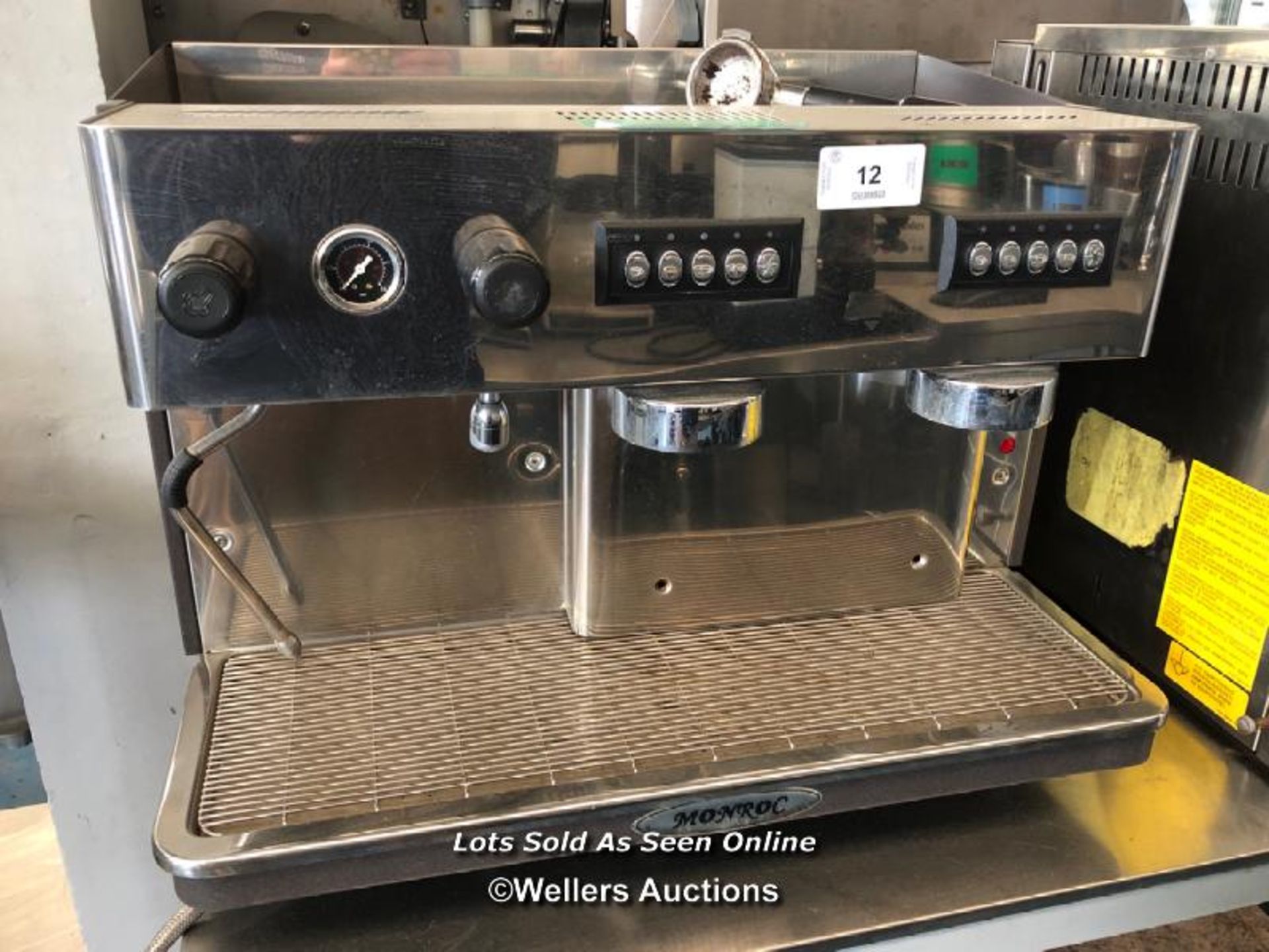 MONROC COMMERCIAL COFFEE MACHINE, 45CM (H) X 65CM (W) X 54CM (D) / COLLECTION LOCATION: PETERBOROUGH