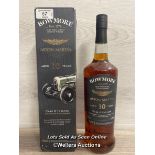 BOWMORE ASTON MARTIN AGED TEN YEARS, DARK & INTENSE SCOTCH WHISKY, 1LTRE, 40% VOL, UNOPEND