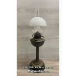 *VICTORIAN OIL LAMP WITH GLASS SHADE