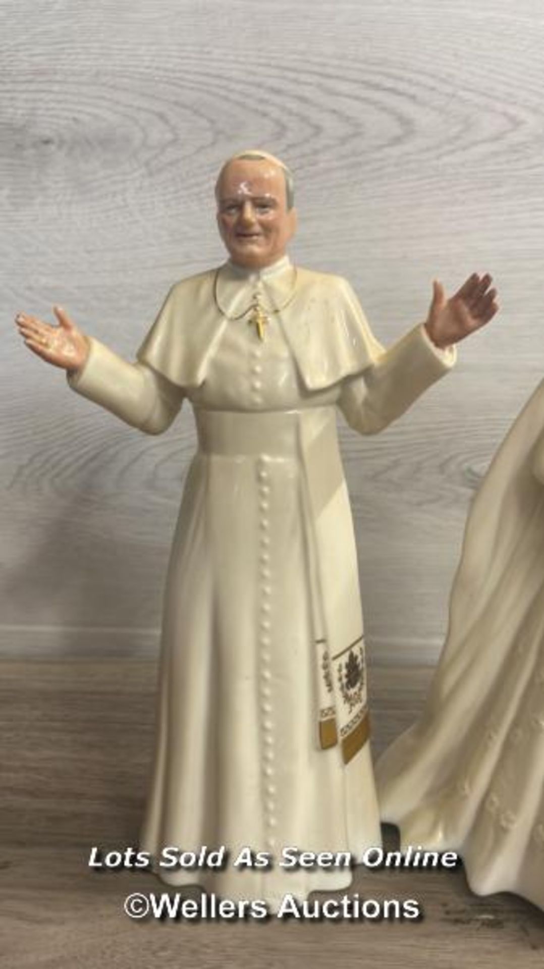 FOUR ROYAL DOULTON FIGURINES - POPE JOHN PAUL II, QUEEN ELIZABETH II, CATHERINE AND BRIDE - Image 2 of 9