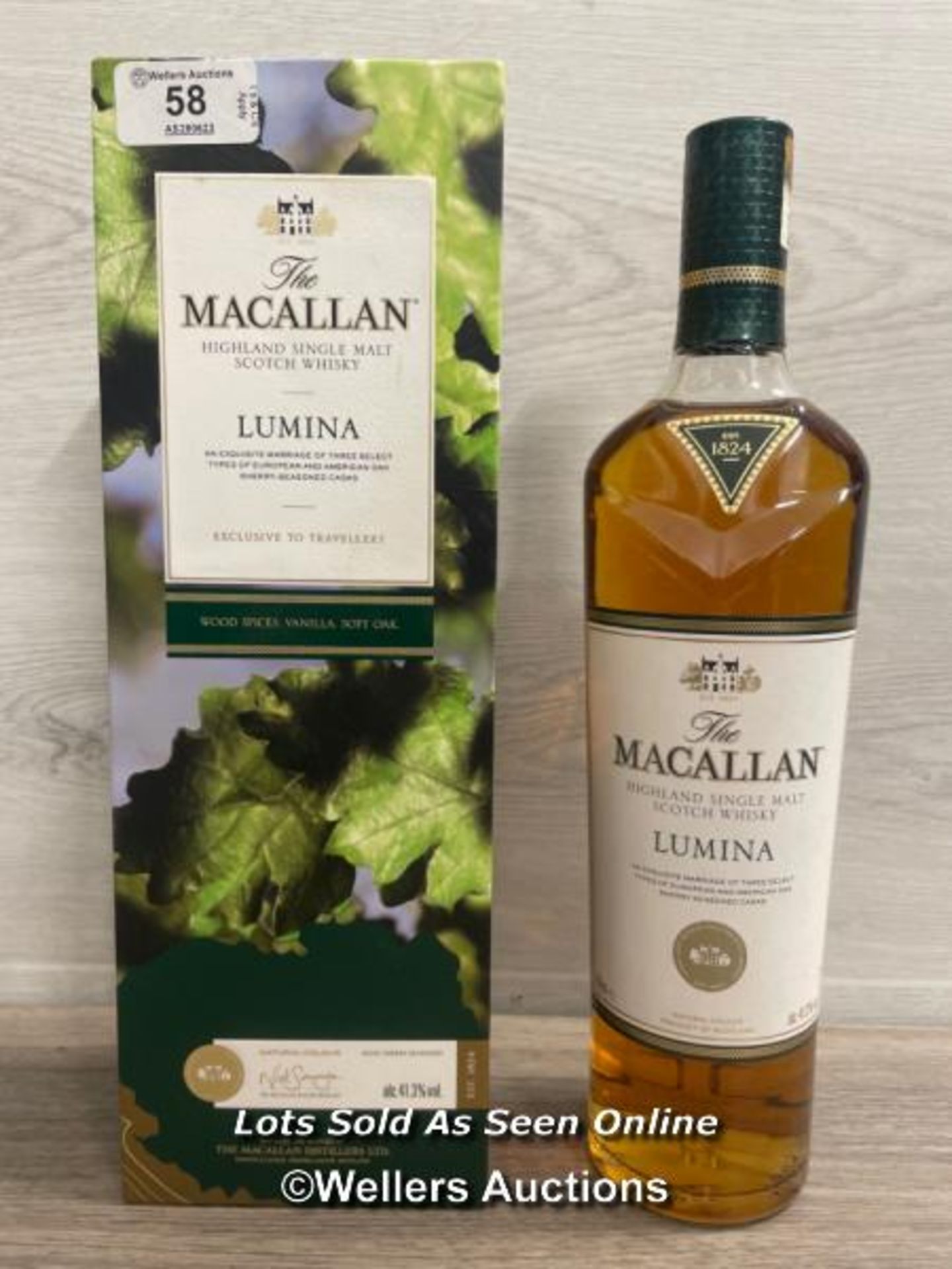 THE MACALLAN LUMINA HIGHLAND SINGLE MALT SCOTCH WHISKY, 700ML, 41.3% VOL, UNOPENED