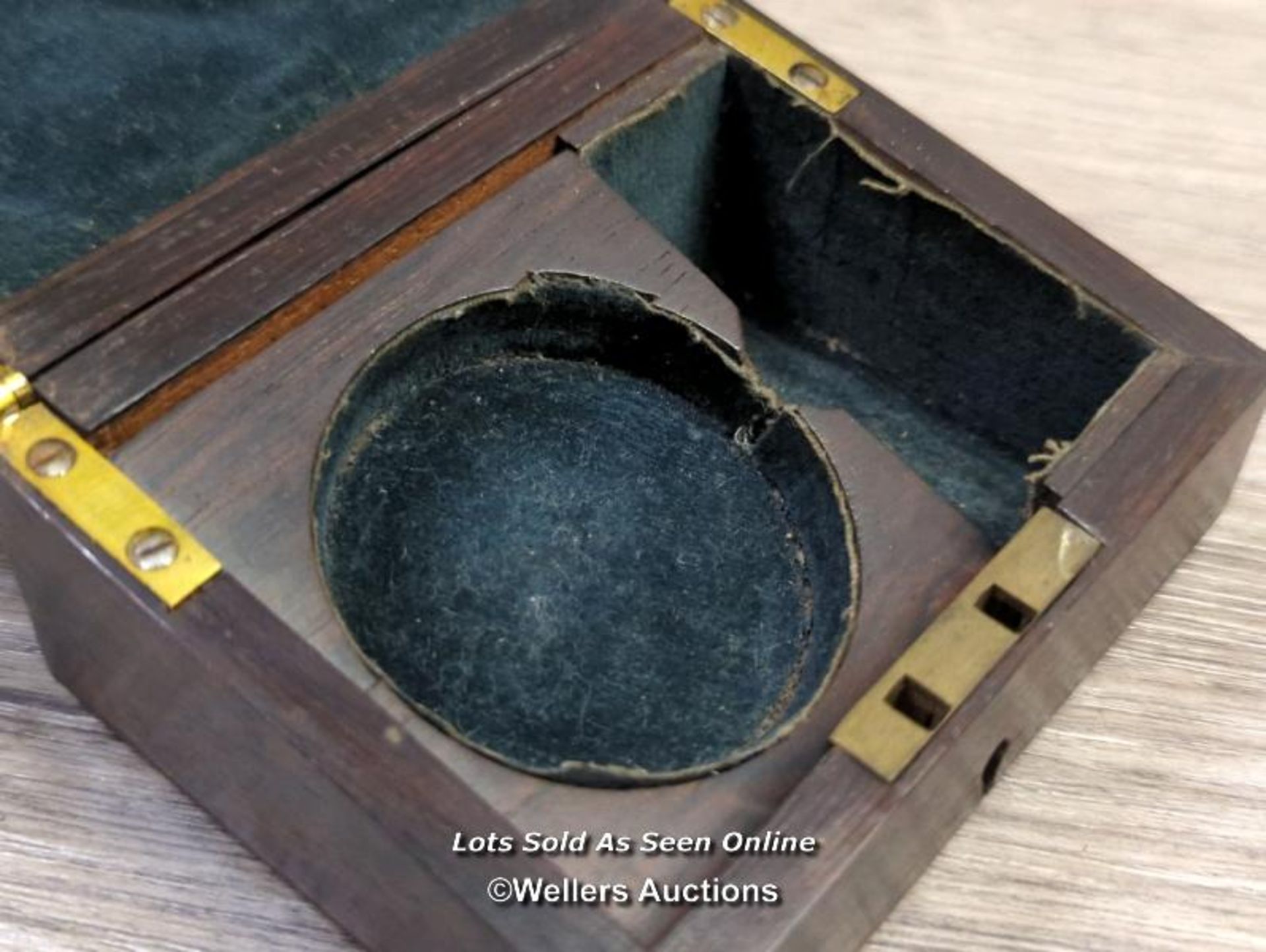 *ANTIQUE (GEORGIAN?) ROSEWOOD POCKET WATCH STAND HOLDER OR BOX FOR RESTORATION. - Image 3 of 5