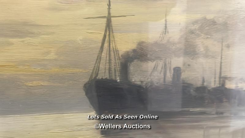 H.C. WILDER, FRAMED OIL ON CANVAS " EVENING NEAR GRAVESEND", SIGNED, 96 X 66CM - Image 4 of 8