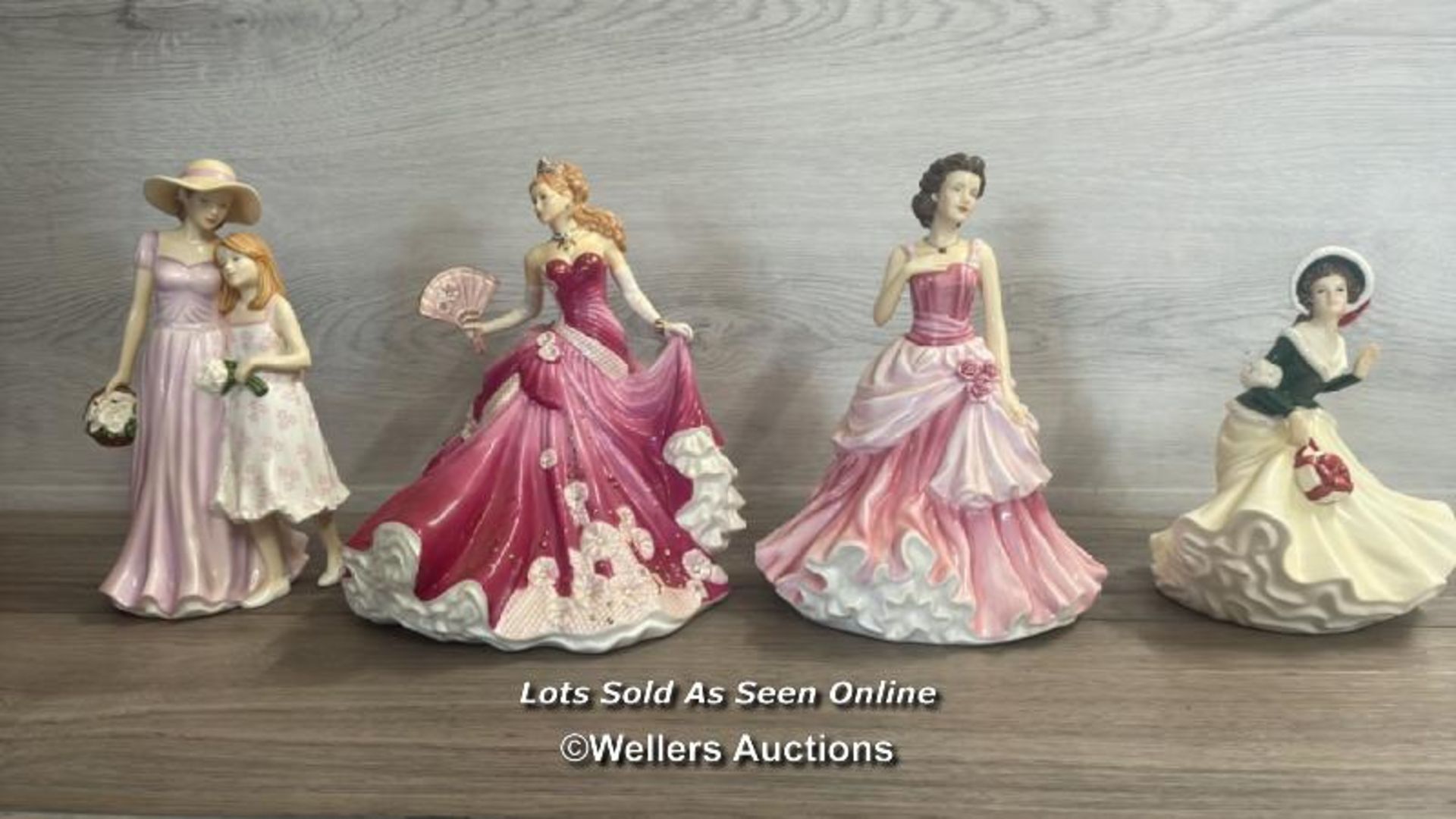 FOUR ROYAL DOULTON FIGURINES - TOGETHERNESS, SWEET ROMANCE, LOVING TOUCH AND CHRISTMAS DAY