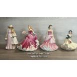 FOUR ROYAL DOULTON FIGURINES - TOGETHERNESS, SWEET ROMANCE, LOVING TOUCH AND CHRISTMAS DAY