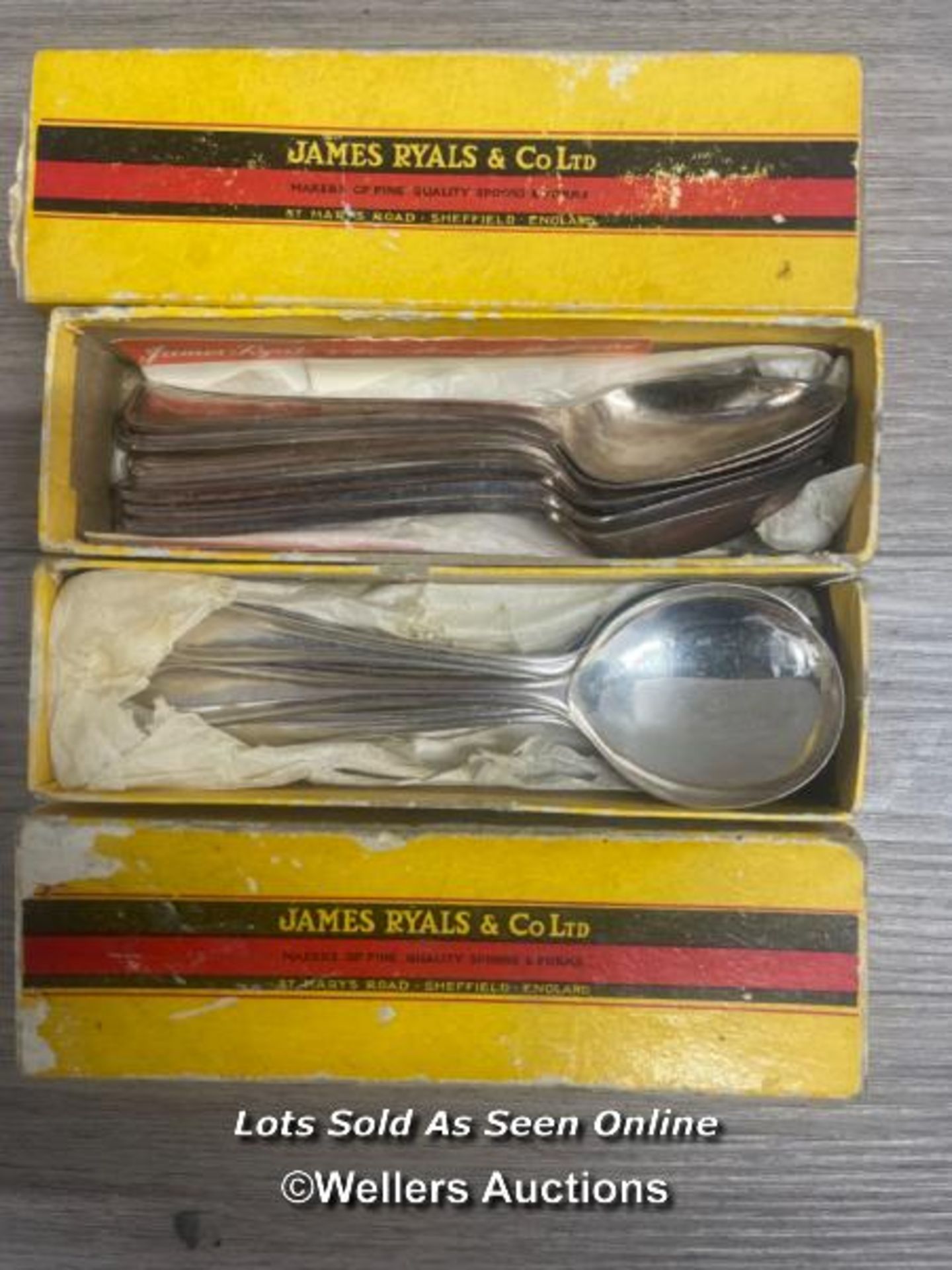 *TWO BOXED SETS OF JAMES RYALS & CO SPOONS