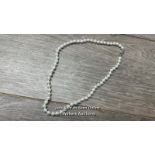 *REAL WHITE PEARLS NECKLACE WITH SILVER TONE CLASP,
