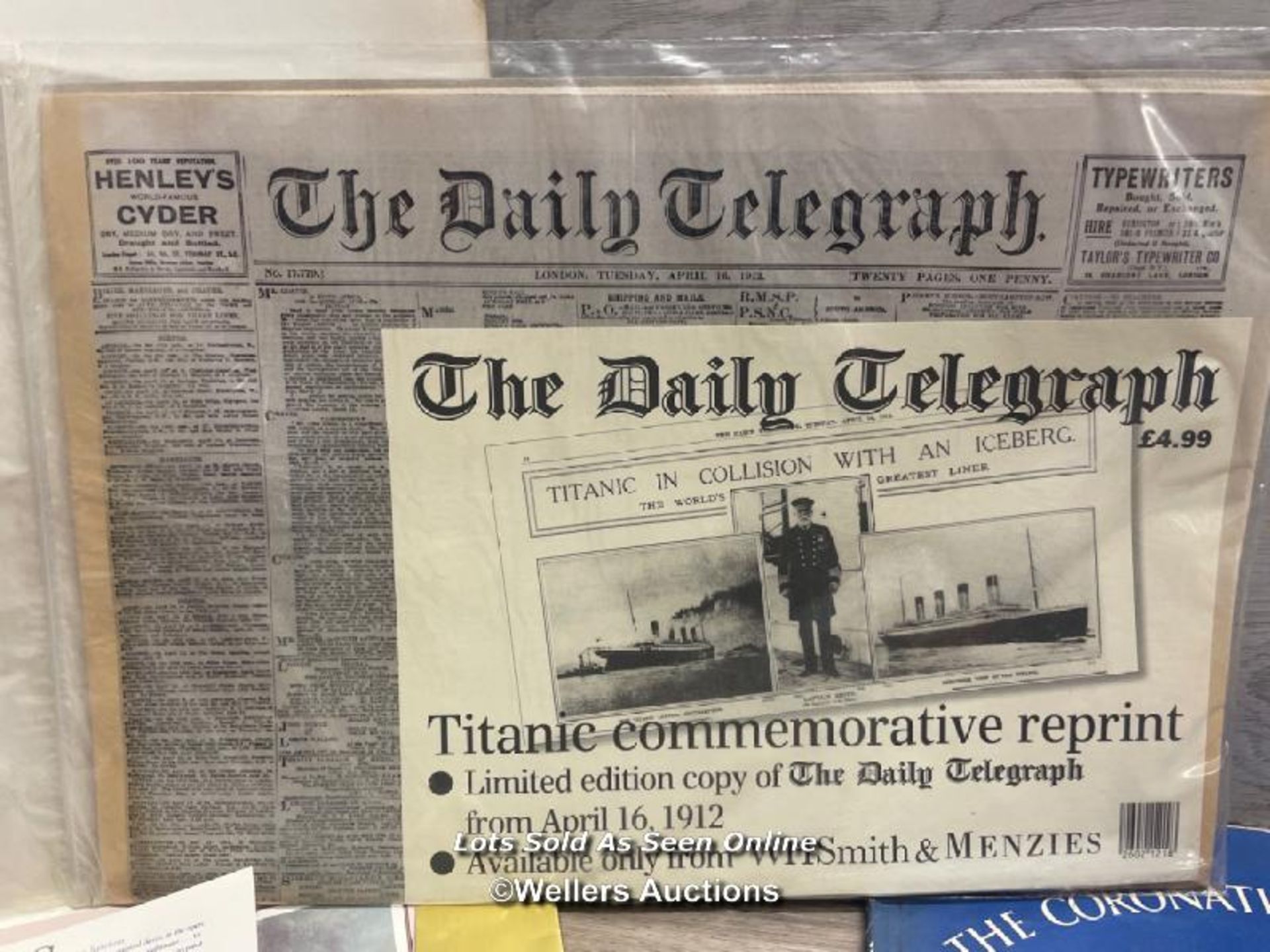 A PORTFOLO OF CUNEO RAILWAY PRINTS, REPRODUCTION TITANIC DAILY TELEGRAPH NEWSPAPER AND CORONATION - Image 5 of 6