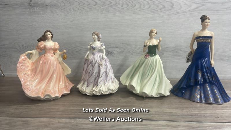 FOUR ROYAL WORCESTER FIGURINES - SOPHIE, THE LAST WALTZ, KEEPSAKE AND MIDSUMMER WALTZ