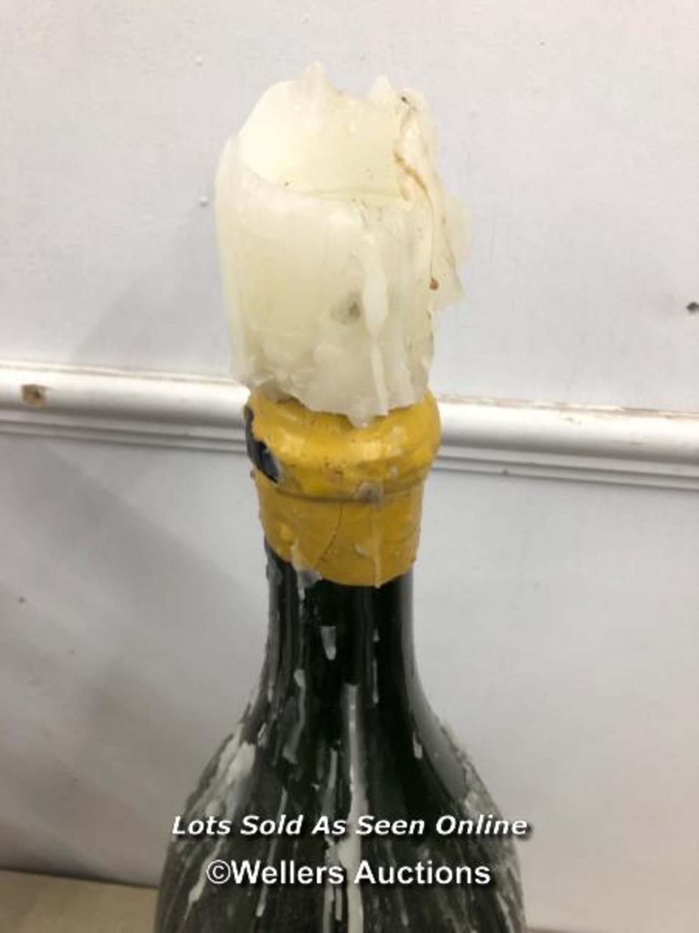 LARGE CHAMPAGNE BOTTLE, REFORMED AS CANDLE HOLDER, 72CM (H) - Image 2 of 2