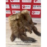 *VINTAGE FUR MUFF COMPLETE WITH FEET AND TAILS,1940'S. 4 ANIMALS USED. [319]