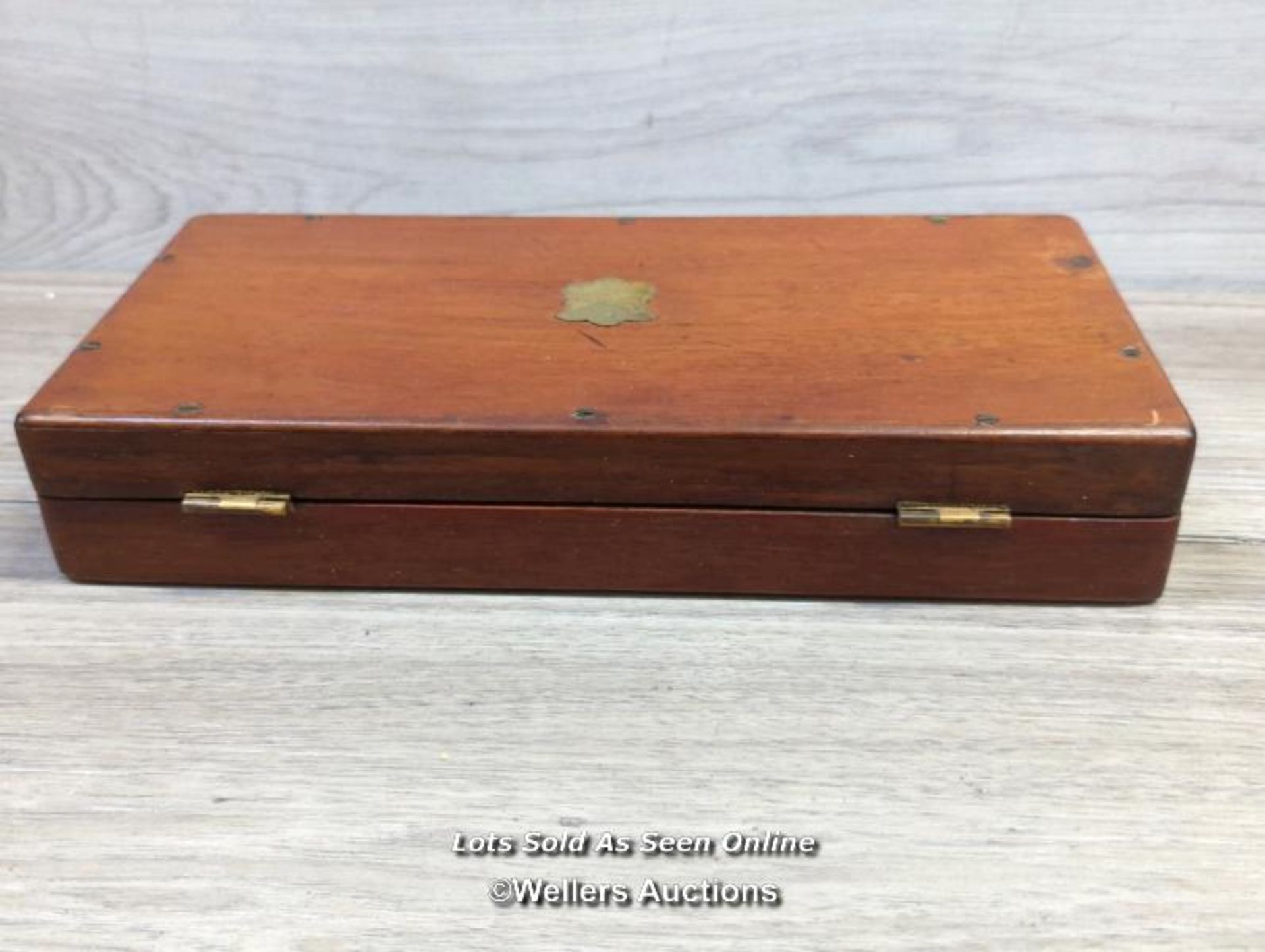 *ANTIQUE MAHOGANY CASE, TAKES A 6" 1849 POCKET COLT .31 CALIBRE GUN BARREL - Image 6 of 7