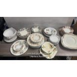 ASSORTED CHINA PLATES AND SAUCERS INCLUDING ROYAL DOULTON "VICTORIA" , ROYAL DOULTON "OLD COLONY"