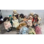 QUANTITY OF ASSORTED DOLLS MAINLY PORCALAIN