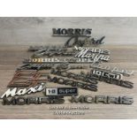 VINTAGE AUTOMOTIVE - COLLECTION OF CAR NAME BADGES INCLUDING MAINLY MORRIS