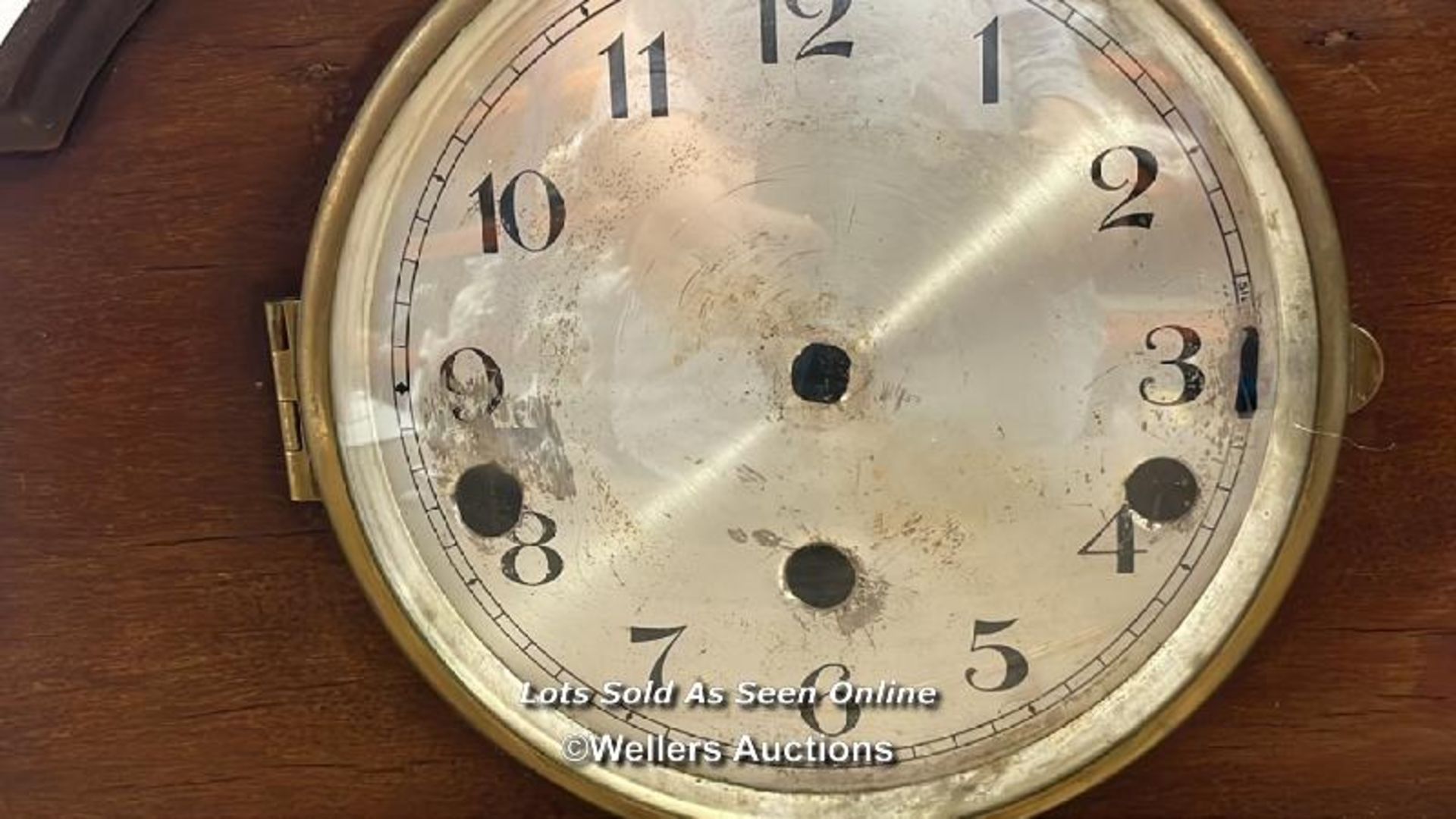 *ANTIQUE LARGE MAHOGANY DIMRA WESTMINSTER CHIME MANTLE CLOCK & PENDULUM, IN NEED OF RESTORATION - Image 3 of 5