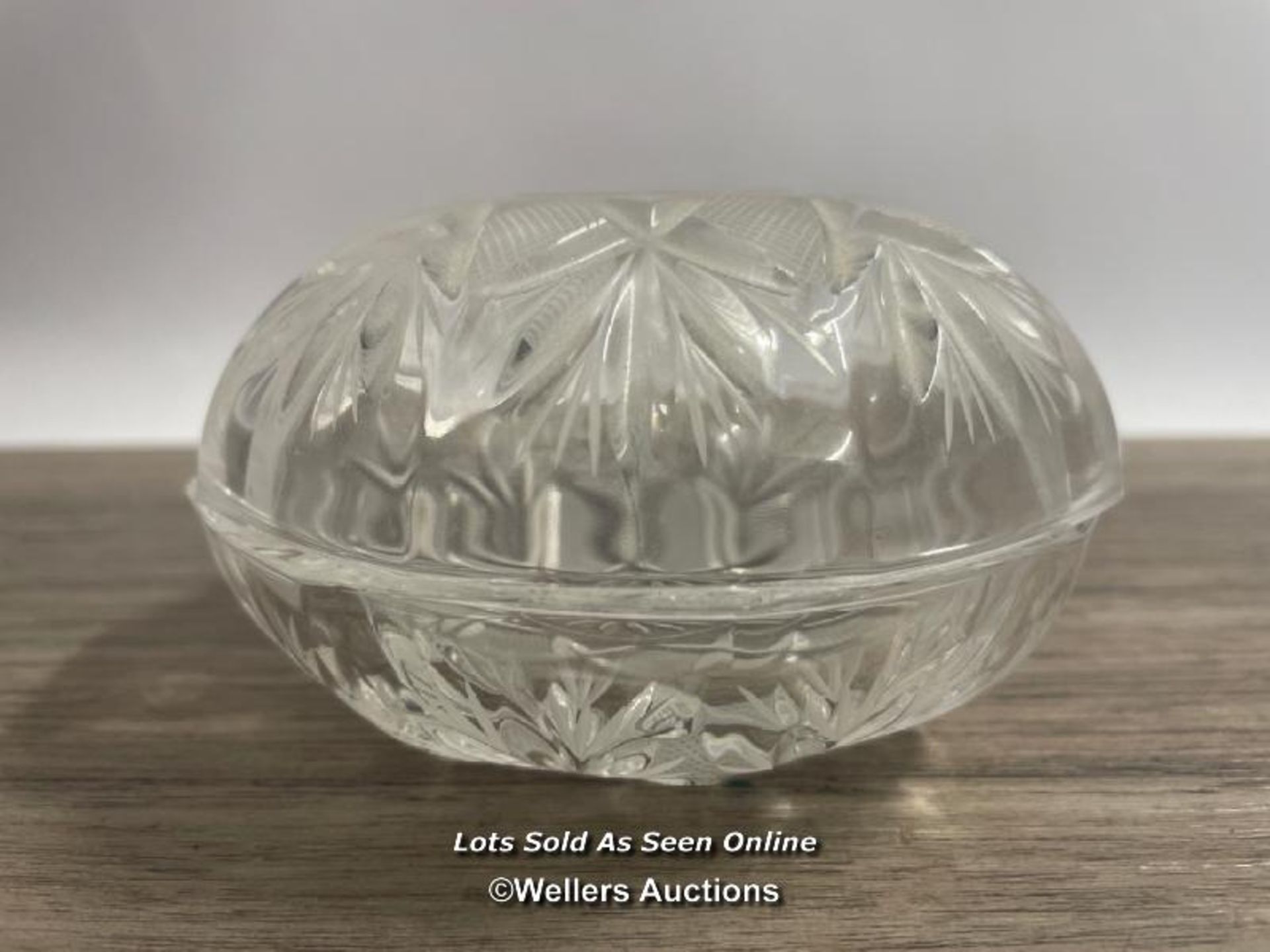 CUT GLASS BOWL WITH LID